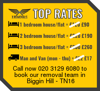 Removal rates forTN16 - Biggin Hill